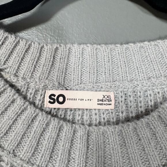 SO Gray & Pink Striped Cozycore Chunky Knit Sweater - XXL - Junior's Plus Size - Picture 4 of 6